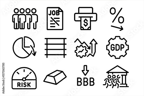 Business and finance icons vector illustration for infographics and reports