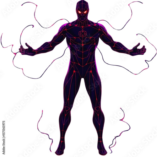 Hero cloaked in shadow energy