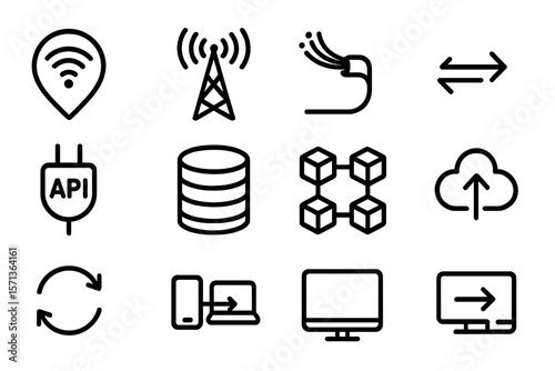 Digital connectivity and technology icons vector illustration for modern design