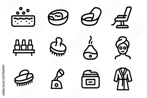 Spa and wellness icon set vector illustration for relaxation and beauty design
