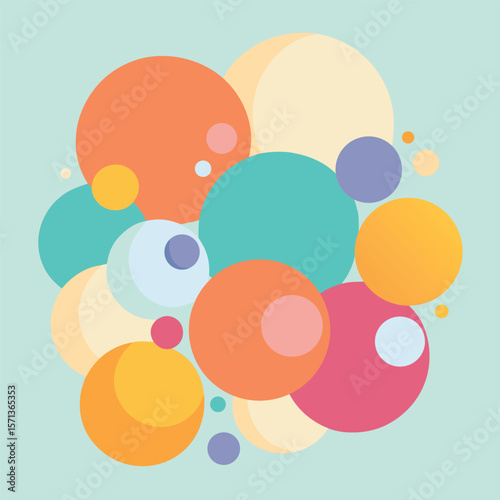 Colorful overlapping circles in a harmonious composition representing unity and modern abstract geometry