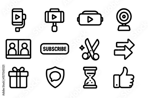 Media and communication icons vector illustration for digital content and marketing design