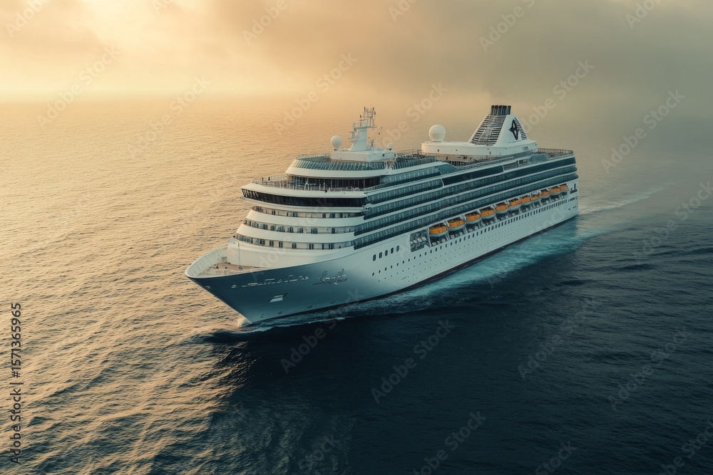 Naklejka premium Luxury Cruise Ship on the Ocean