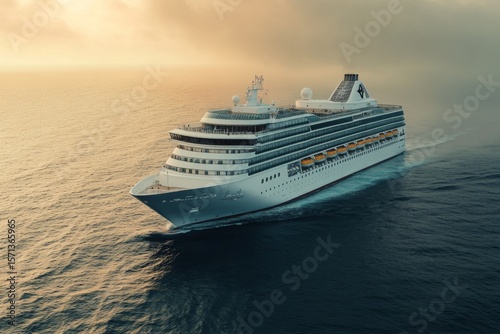 Luxury Cruise Ship on the Ocean