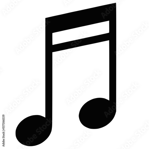 Beamed Sixteenth Notes Vector Icon