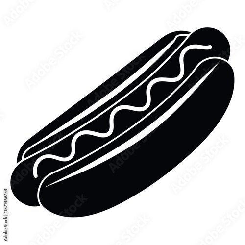 Hot dog with mustard icon isolated on white background