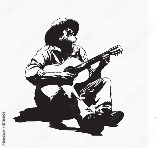 rock musician playing guitar