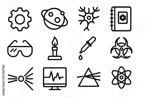 Science and laboratory icon set vector illustration for educational and design use