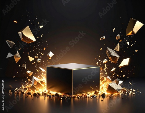 Floating Metallic Shards and Embers