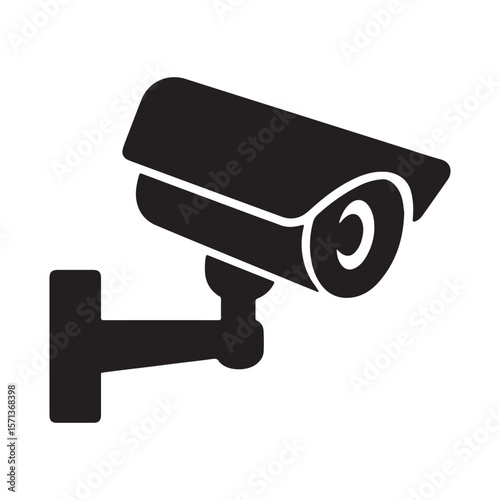 Surveillance Security Camera Icon – CCTV Monitoring Vector Clipart

