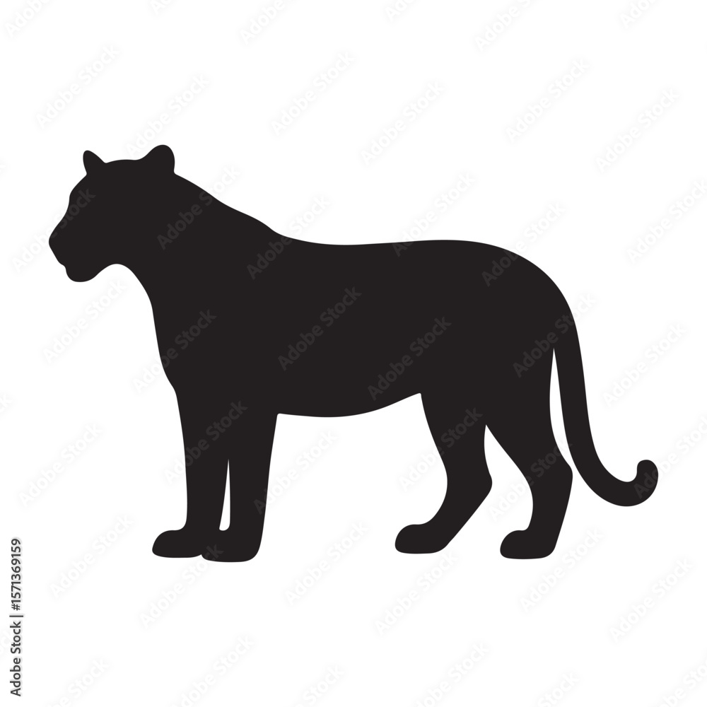 Obraz premium Tiger Silhouette Vector Illustration 