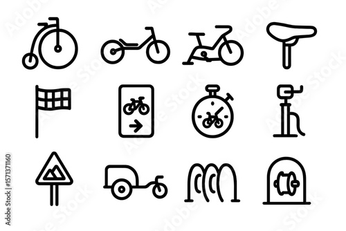 Bicycle and cycling icons vector illustration for transportation and sports design