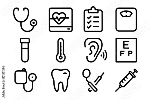Medical and healthcare icons vector illustration for design and education