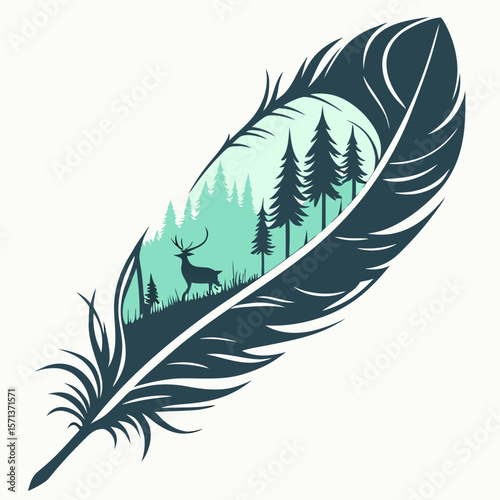 vector illustration of feather