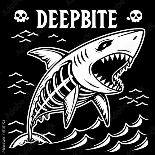 vector illustration of a shark
