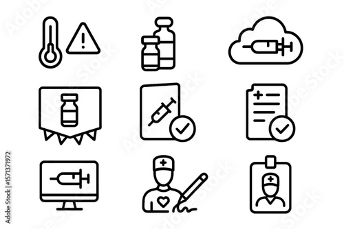 Medical and healthcare icons vector illustration for website and app design