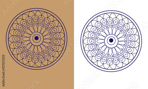 circle rounded simple mandala design