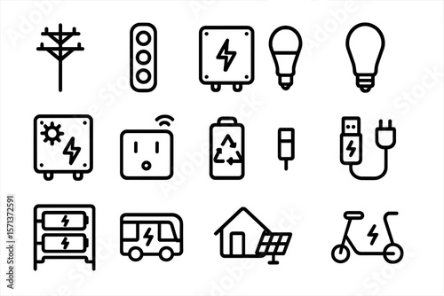 Energy and electric device icons vector illustration for technology design