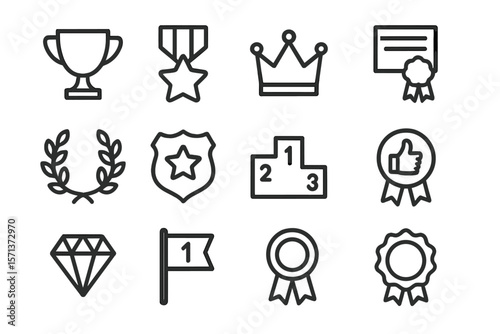 Award and achievement icons vector illustration for design use