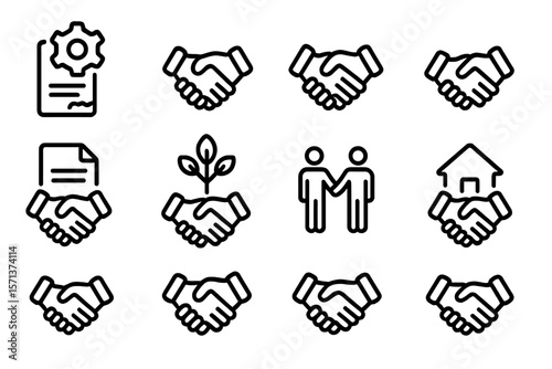 Business and partnership icons vector illustration for design and print