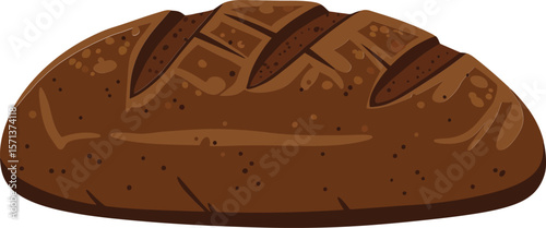 Freshly baked artisan brown bread loaf with crusty texture and rustic appearance perfect for breakfast or snack