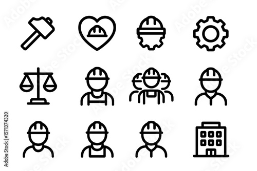 Construction and engineering icons vector illustration for design and web