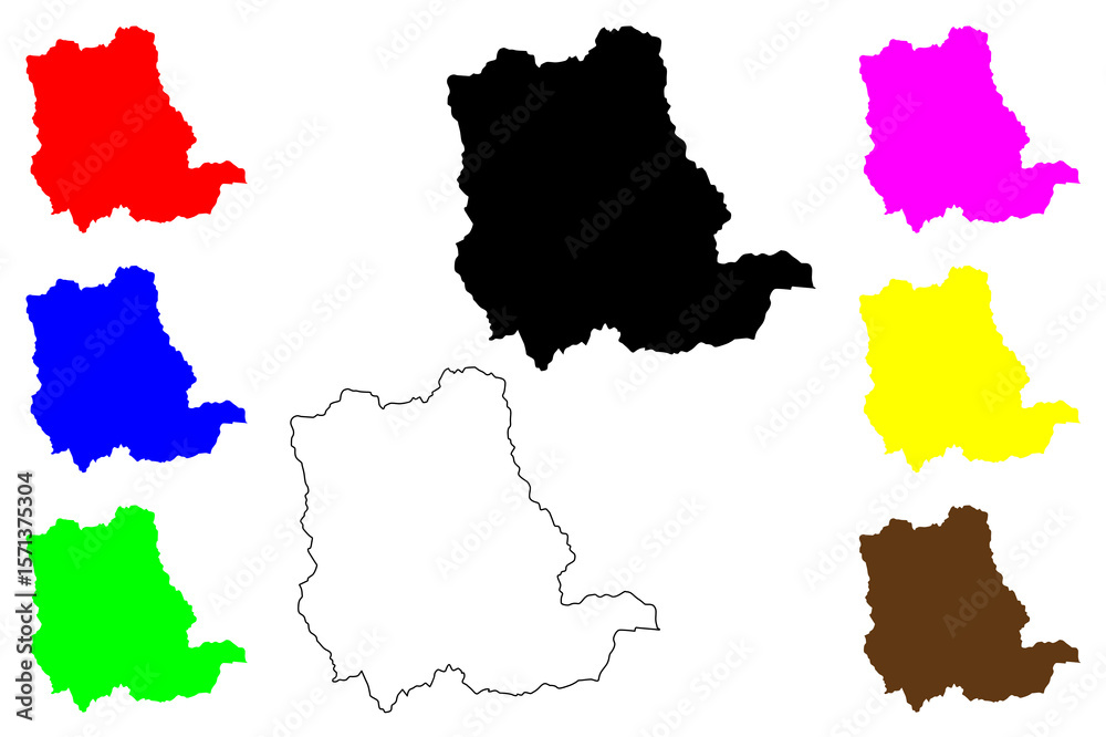 Fototapeta premium Hadano city (Japan, Nihon-koku or Nippon-koku, Kanto region) map vector illustration, scribble sketch Hadano-shi map