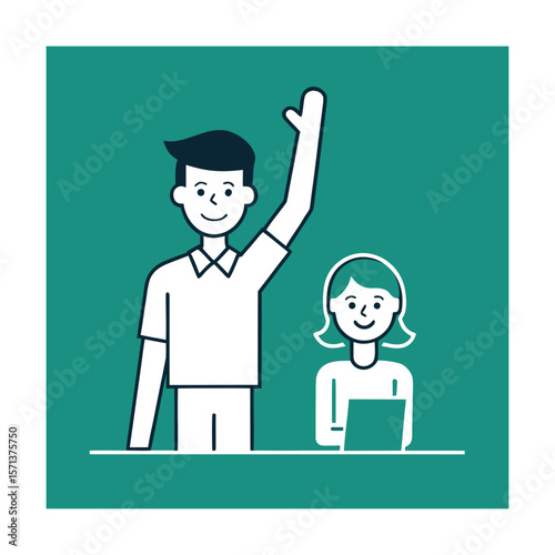 Student raising hand