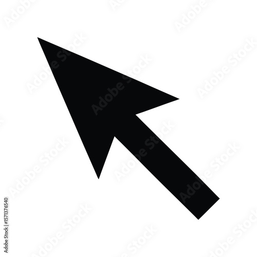 Black Pointer Icon Pointing Up and Right