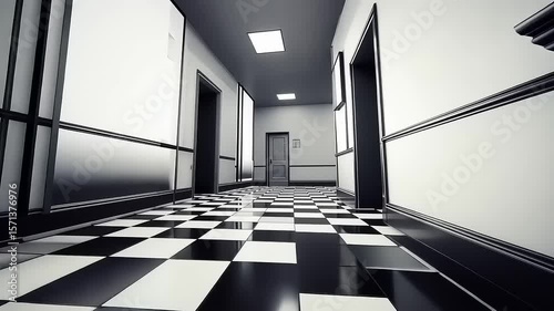 Exploring the Minimalistic Aesthetics of a Monochrome Hallway Design in a Modern Interior