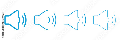 Speaker volume icon with sound waves. Speaker icon vector illustration. volume sign and symbol. loudspeaker icon. sound symbol. speaker on, off. Mute and silent icon set. Design eps 10. 