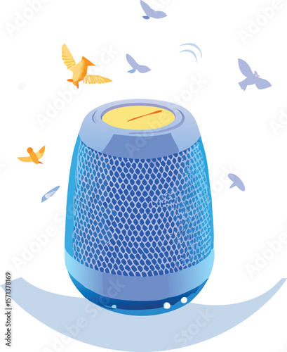 A compact, portable bluetooth speaker, textured for grip, perfect for music and travel.