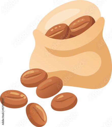A detailed bag of freshly roasted coffee beans, subtle texture, perfect for gourmet coffee.