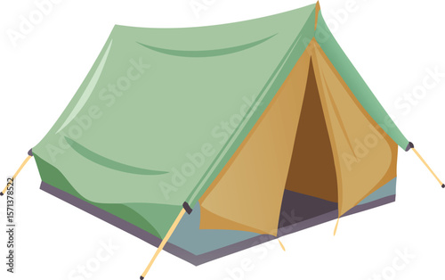 A detailed camping tent, neatly folded and packed, perfect for outdoor adventures and travel.