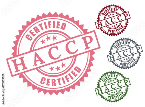 HACCP Approved Badges, Food Control System Stamp Vector Set