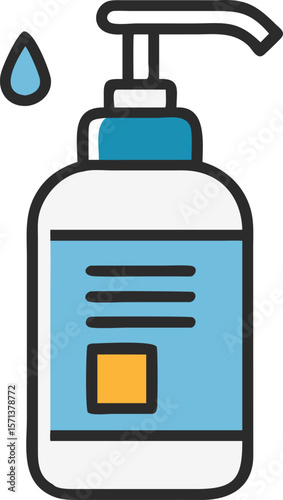 A detailed facial cleanser bottle with a convenient pump, perfect for skincare routine.