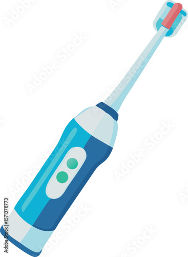 A detailed electric toothbrush, showcasing its oscillating head, perfect for oral hygiene.