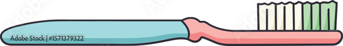 Toothbrush with blue handle and white bristles for dental hygiene and oral care tools