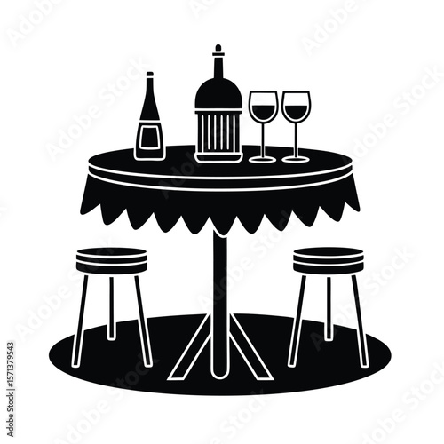 Flat vector of a restaurant serving table