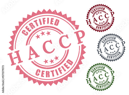 Safe Food Handling Icons, HACCP Certification Label Vectors