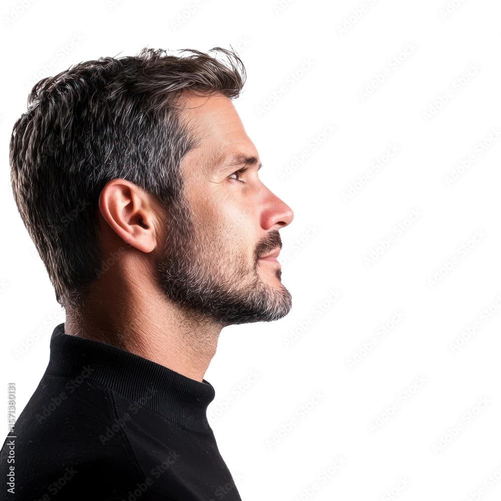 Fototapeta premium man profile portrait studio isolated on transparent background