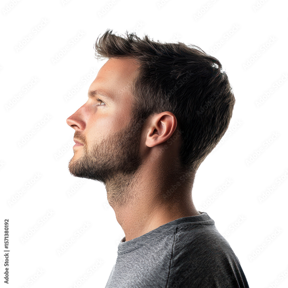 man profile portrait studio isolated on transparent background man profile portrait studio isolated on transparent background