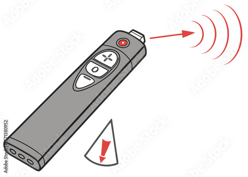 Vector Silhouette of Wireless Presenter with Laser Pointer on White Background