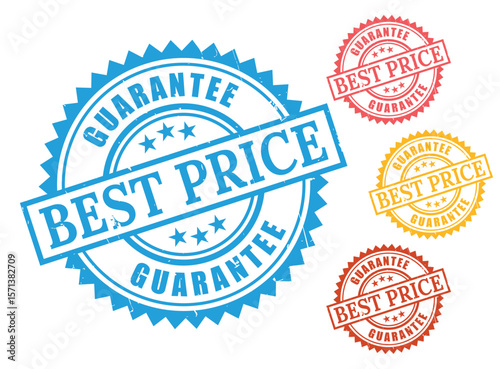 Best Price Offer Seals, Money Saving Guarantee Stamp Vector Pack