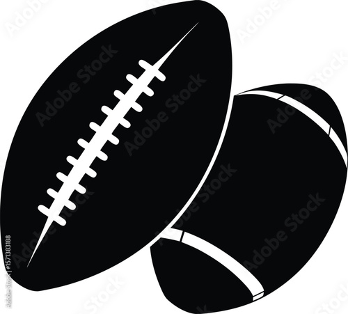 American Footballs Icon Black and White Graphic