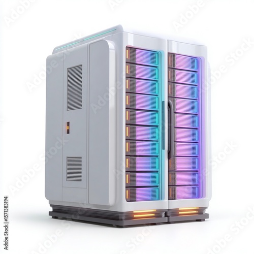 3D Server Rack Data Storage Icon