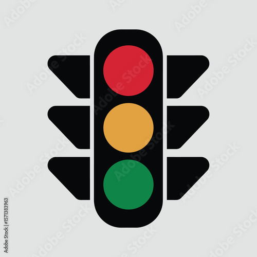 pure Black color Silhouette Traffic Light, vector black color silhouette, isolated white background