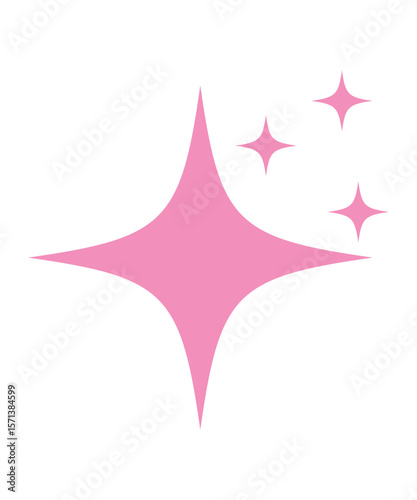 Pink Sparkle Star with Twinkles