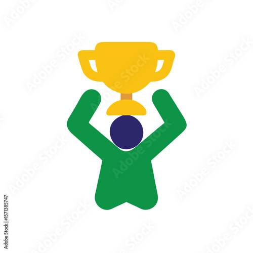 Green figure holding up a golden trophy on a Brazil Proclamação da Republica person