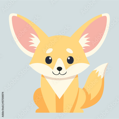 Cute fennec fox flat vector